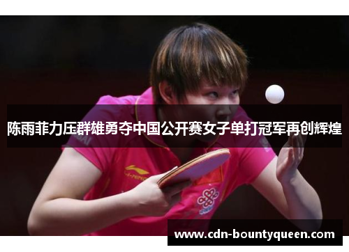 陈雨菲力压群雄勇夺中国公开赛女子单打冠军再创辉煌