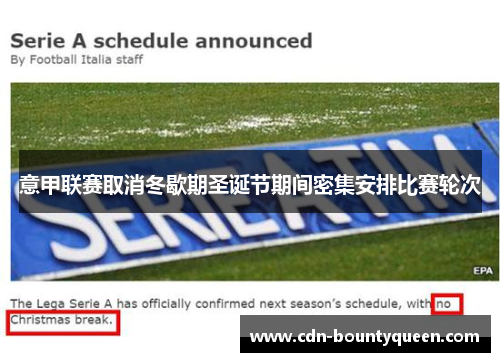 意甲联赛取消冬歇期圣诞节期间密集安排比赛轮次